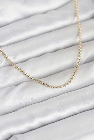 CM 14K Gold Renk Top Zincirli Model 60 cm Kadın Kolye 5886 ürün görseli 1