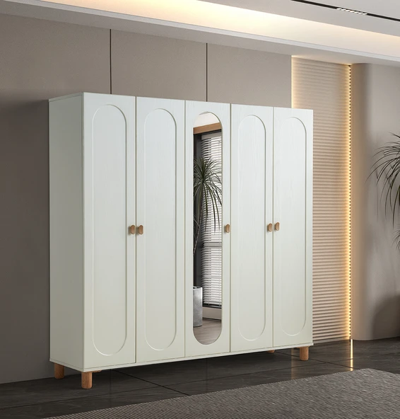 Pema Home Masal %100 Mdf Membran 5 Kapaklı Dolap Gardırop ürün görseli 1