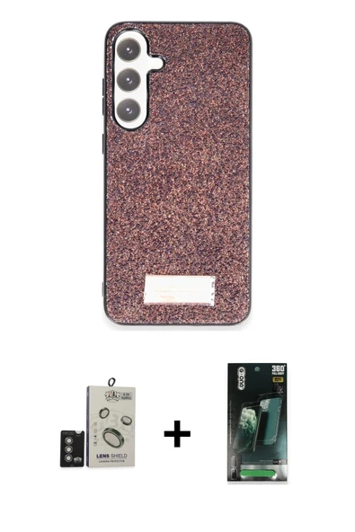 MARSİLYAN™- Galaxy S24 Kılıf Vadi Klasik Serisi - Siyah 360 Mat Full Body Arka Koruyucu + Bilvis Titan Kamera Lens - DNM ürün görseli 1