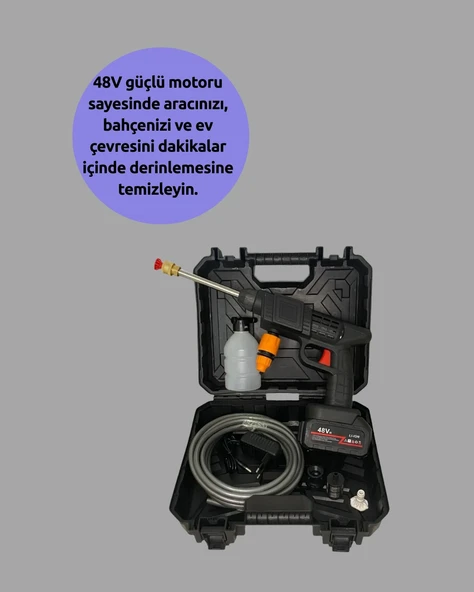 Kablosuz Taşınabilir Basınçlı Yıkama Tabancası Köpük Şişeli - Resim 2