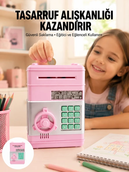 Büyük Hazneli Şifreli Para Tasarruf Kumbarası ürün görseli 1