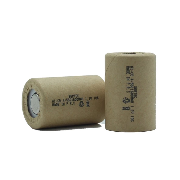 Sertec 1.2V NiCd  4/5 SC 1500 Mah Kağıt Şarjlı Pil 10C (Başsız/Flat Head) ürün görseli 1