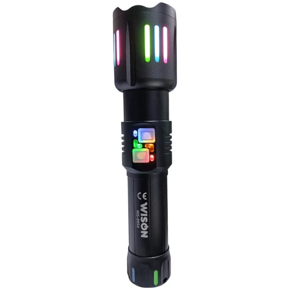 Wison WS9954 25W  Zoomlu Yeşil Lazerli Metal Şarjlı El Feneri ürün görseli 1