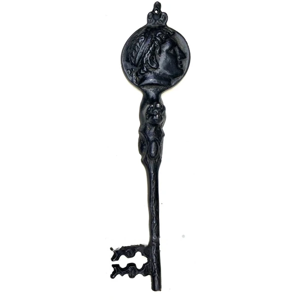 Sezar Figürlü Dekorartif Büyük Anahtar, 270x66 mm - Antik Tarihi Vintage Biblo Süs Anahtarı ürün görseli 1