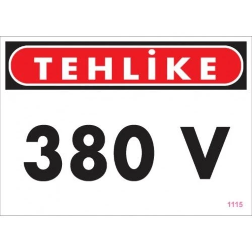 Pvc Levha quot;Tehlike 380 Vquot; 25*35 cm ürün görseli 1