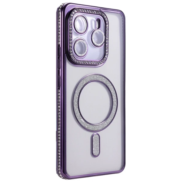 Redmi Note 14 4G Joke Simli Magneticsafe Kılıf - Derin Mor - Resim 3