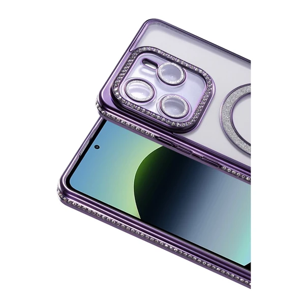 Redmi Note 14 4G Joke Simli Magneticsafe Kılıf - Derin Mor - Resim 2