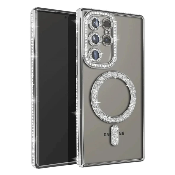Galaxy S23 Ultra Joke Simli Magneticsafe Kılıf - Gümüş ürün görseli 1