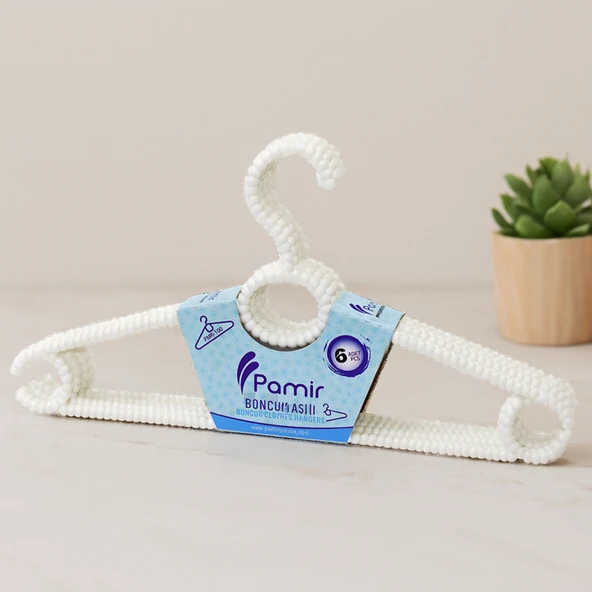 Boncuklu Plastik Elbise Askısı 6'Lı ürün görseli 1