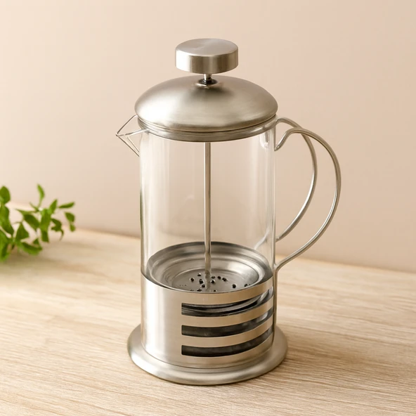French Press 600 Ml Cam Metal Filtre ürün görseli 1