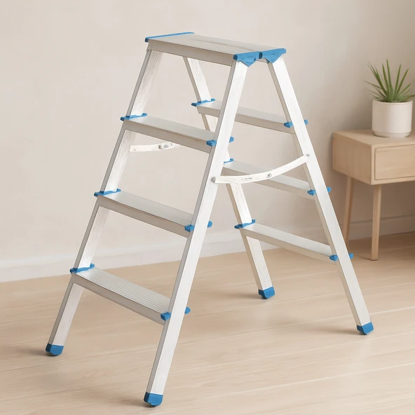 Alüminyum Çift Basamaklı Merdiven 92 Cm (4+4) ürün görseli 1