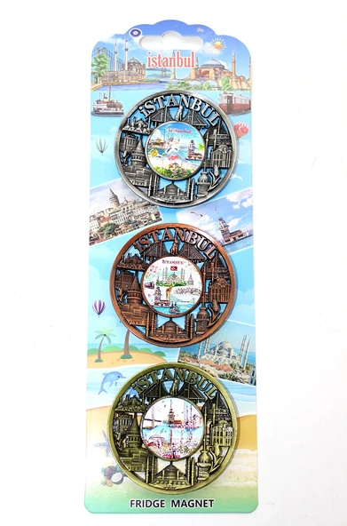 İstanbul Temalı Metal Magnet 3'Lü Set Alk2890 ürün görseli 1