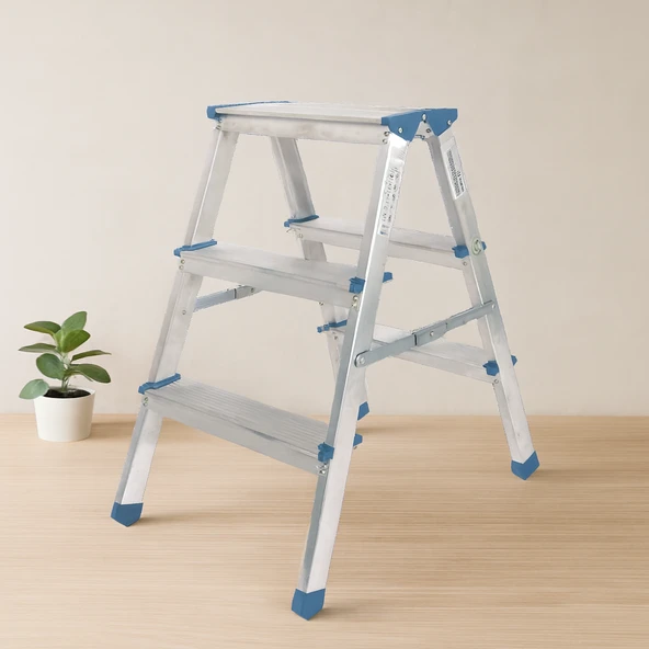Çift Basamaklı 3+3 Alüminyum Merdiven 69 Cm ürün görseli 1