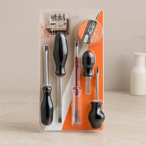 6 Parça Tornavida Seti - Kontrol Kalemi & Elektrik Bantı ürün görseli 1