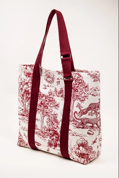Plaj Çantası Kadın Omuz Çantası Duck Kumaş İçi Astarlı Mıknatıslı 50x43 cm ürün görseli 1