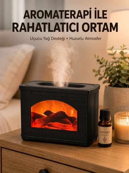 Aromaterapi Uyumlu Ultrasonik Oda Nemlendirici Ayarlanabilir Sis Çıkışlı ürün görseli 1