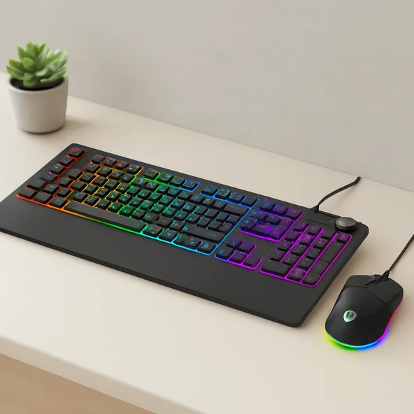 Mekanik Klavye Ve Rgb Mouse Seti (Usb, 12800 Dpi) ürün görseli 1