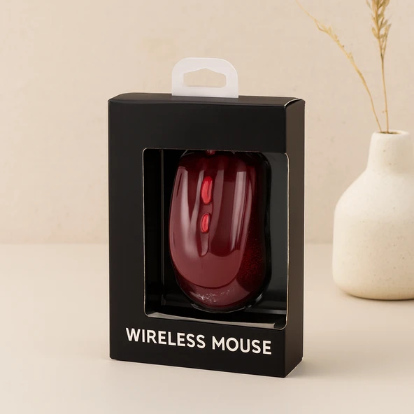 Kablosuz Mouse 1600 Dpi Bordo ürün görseli 1