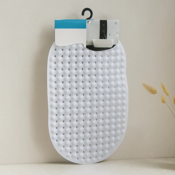 Oval Kaydırmaz Banyo Paspası 63 Vantuzlu Plastik 34X65 Cm ürün görseli 1