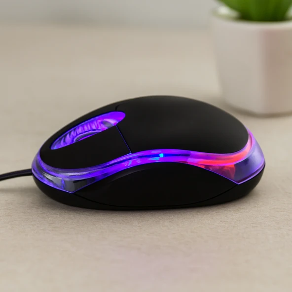 Kablolu Optik Mouse 1200 Dpi Siyah (Usb, 110 Cm) - 100'Lü Paket ürün görseli 1