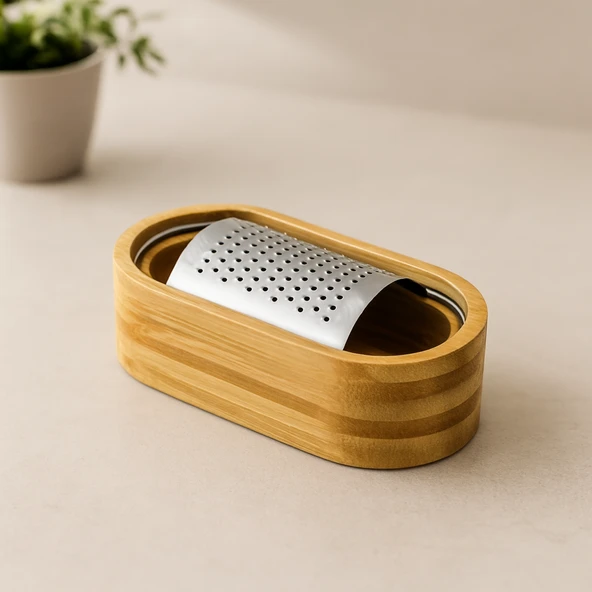 Bambu Hazneli Metal Bombeli Meyve Rendesi 7X15.5 Cm ürün görseli 1