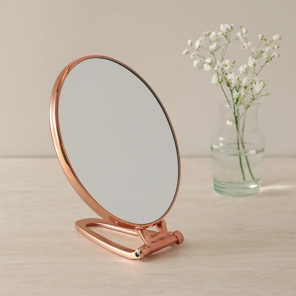 Oval Çift Taraflı Makyaj Aynası 6.5 Inç Katlanır Ayaklı ürün görseli 1