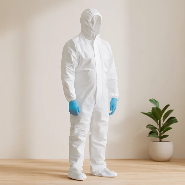 Koruyucu Tulum Xl Non-Woven Beyaz 50'Li (179-187Cm, 108-115Cm) ürün görseli 1