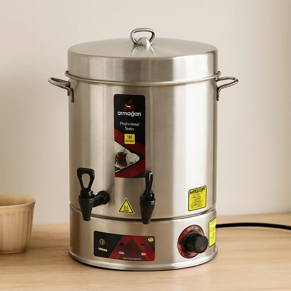 16 L Elektrikli Çay Otomatı - Çift Musluk, 2000W, 160 Bardak ürün görseli 1