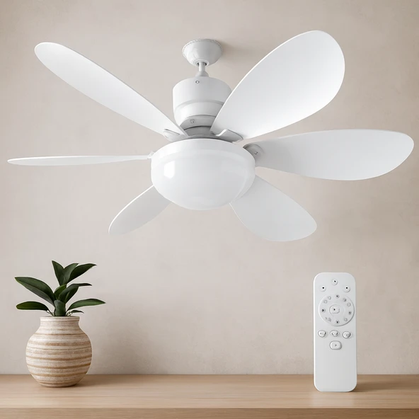 Kumandalı 2'Si1 Arada Tavan Vantilatör Avize 40W 6 Kanat ürün görseli 1