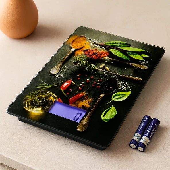 Cam Mutfak Tartısı 5Kg/1G Lcd Pilli ürün görseli 1