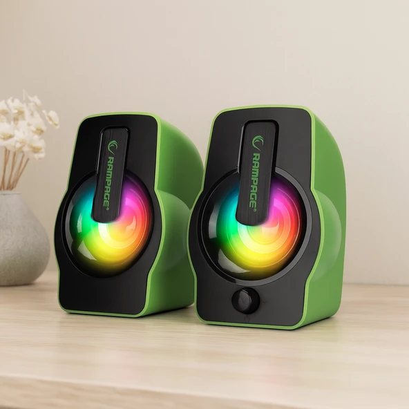 Rgb Işıklı Usb 2.0 1+1 Multimedya Hoparlör Seti ürün görseli 1