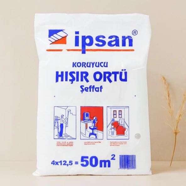 Şeffaf Koruyucu Örtü 50 M² (Hışır) - 12'Li Paket ürün görseli 1