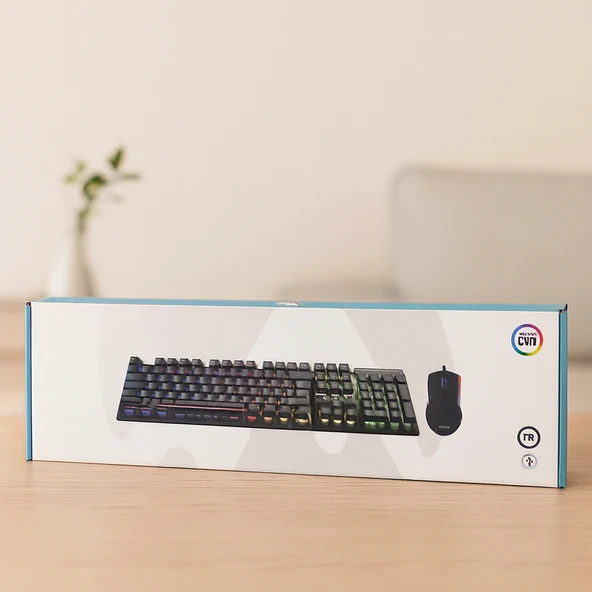 Kablolu Rgb Klavye Ve Mouse Seti - Siyah ürün görseli 1