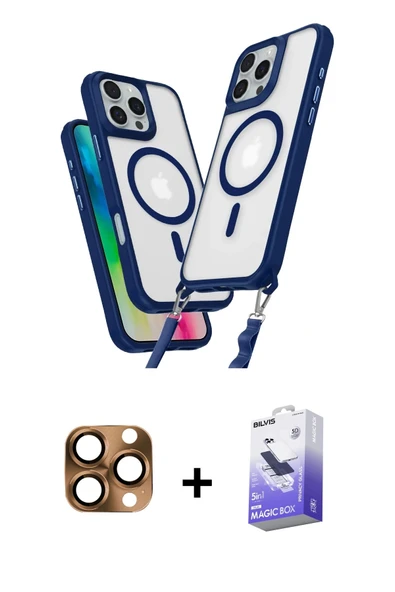 MARSİLYAN™- iPhone 16 Pro Max Kılıf Atlas Doku Koleksiyonu - Siyah Bilvis 5in1 5D Magic Hayalet Cam Ekran Koruyucu + Per ürün görseli 1