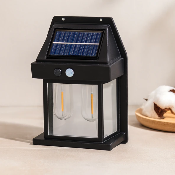 Solar Sensörlü Duvar Lambası 2X1W 1800Mah Dış Mekan ürün görseli 1