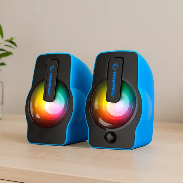 Usb Rgb Işıklı 1+1 6W Multimedya Hoparlör Seti ürün görseli 1
