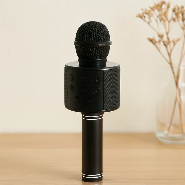 Kablosuz Karaoke Mikrofon Hoparlör (Usb/Tf/Aux, 800Mah) ürün görseli 1
