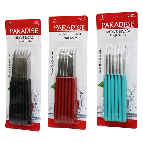 6 Parça Meyve Renkli̇ Plasti̇k Sapli (5047) ürün görseli 1