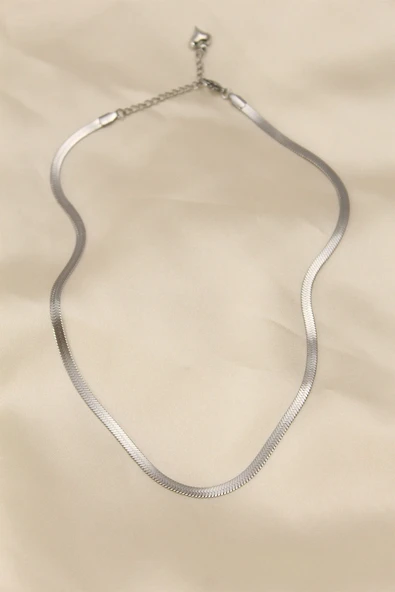 316L Çelik Silver Renk 45 Cm İtalyan Zincir Model Kadın Kolye ürün görseli 1