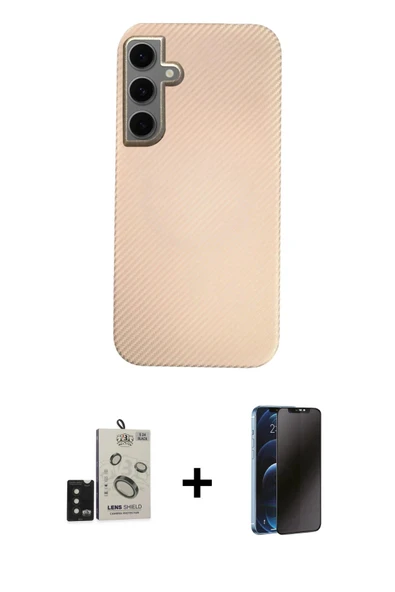 MARSİLYAN™- Galaxy S24 Kılıf Eksen Prime - Siyah 3D Antistatik Hayalet Cam Ekran Koruyucu + Bilvis Titan Kamera Lens - S ürün görseli 1