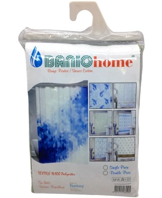 Polyester Çi̇ft Kanat Su İti̇ci̇ Banyo Perdesi̇ 90X200Cm (5047) ürün görseli 1