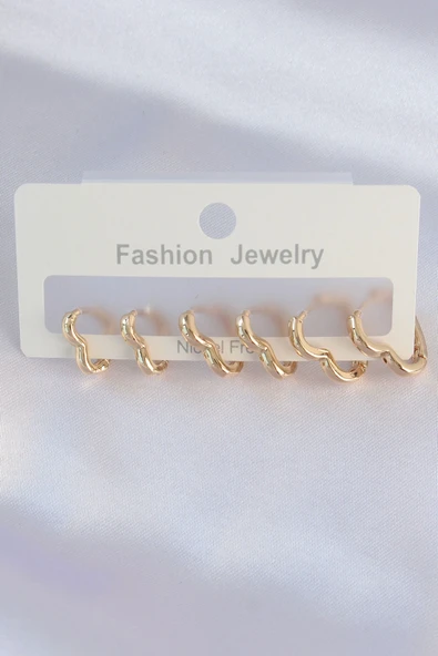Pirinç Gold Renk Model Küpe Seti ürün görseli 1
