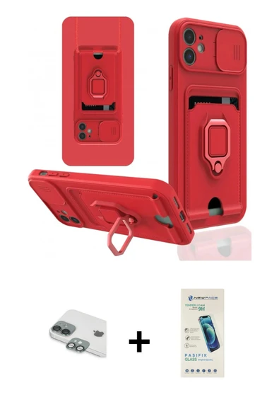 MARSİLYAN™- iPhone 11 Kılıf Vadi Form Prime - Şeffaf Pasifik Cam Ekran Koruyucu + Pers Alüminyum Kamera Lens - YL ürün görseli 1