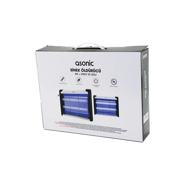 2 Ledli̇ Si̇nek Öldürücü Ciz Maki̇ne 4W - 2000V 30M2 Etki̇nli̇k Alani As-A28 (5047) ürün görseli 1