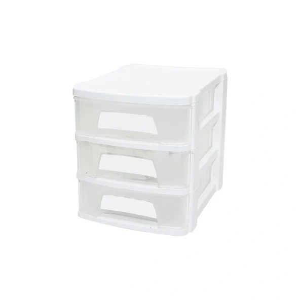 Tonton - No:1 Çekmece 3 Katli 21.5X16.5X18.5 Cm - Si̇yah Veya Beyaz Renk Gönderi̇li̇r (5047) ürün görseli 1