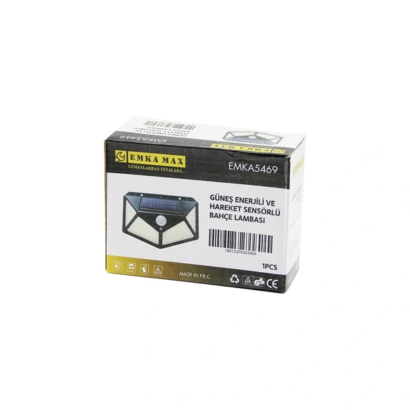 4 Açili Solar - Hareket Sensörlü Apli̇k Duvar Lambasi Mekan 9.5 X 13.5Cm (5047) ürün görseli 1