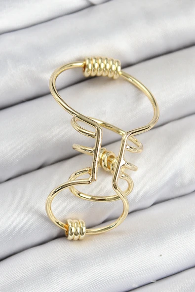 Pirinç Halkalı Model Gold Renk Kıkırdak Küpe ürün görseli 1