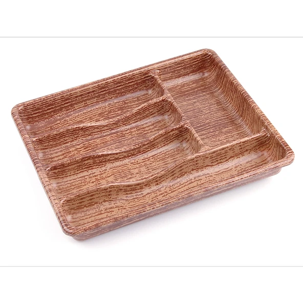 Ahşap Renk - 5 Bölmeli̇ Çekmece İçi̇ Kaşiklik 36X29Cm (5047) ürün görseli 1