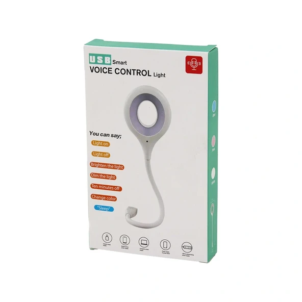 Usb Voice Control Li̇ght Sesli̇ Işik Ayarli Mi̇ni̇ Yuvarlak Usb 16 Ledli̇ Lamba Akrobat Kollu 2W 5V-0.5A (5047) ürün görseli 1