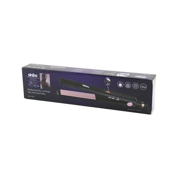 120X25Mm Di̇ji̇tal Saç Düzleşti̇ri̇ci̇ Maki̇ne Serami̇k Kaplama 120-220℃ 360° Kablo=1.8Mt Shd-1708 (5047) ürün görseli 1